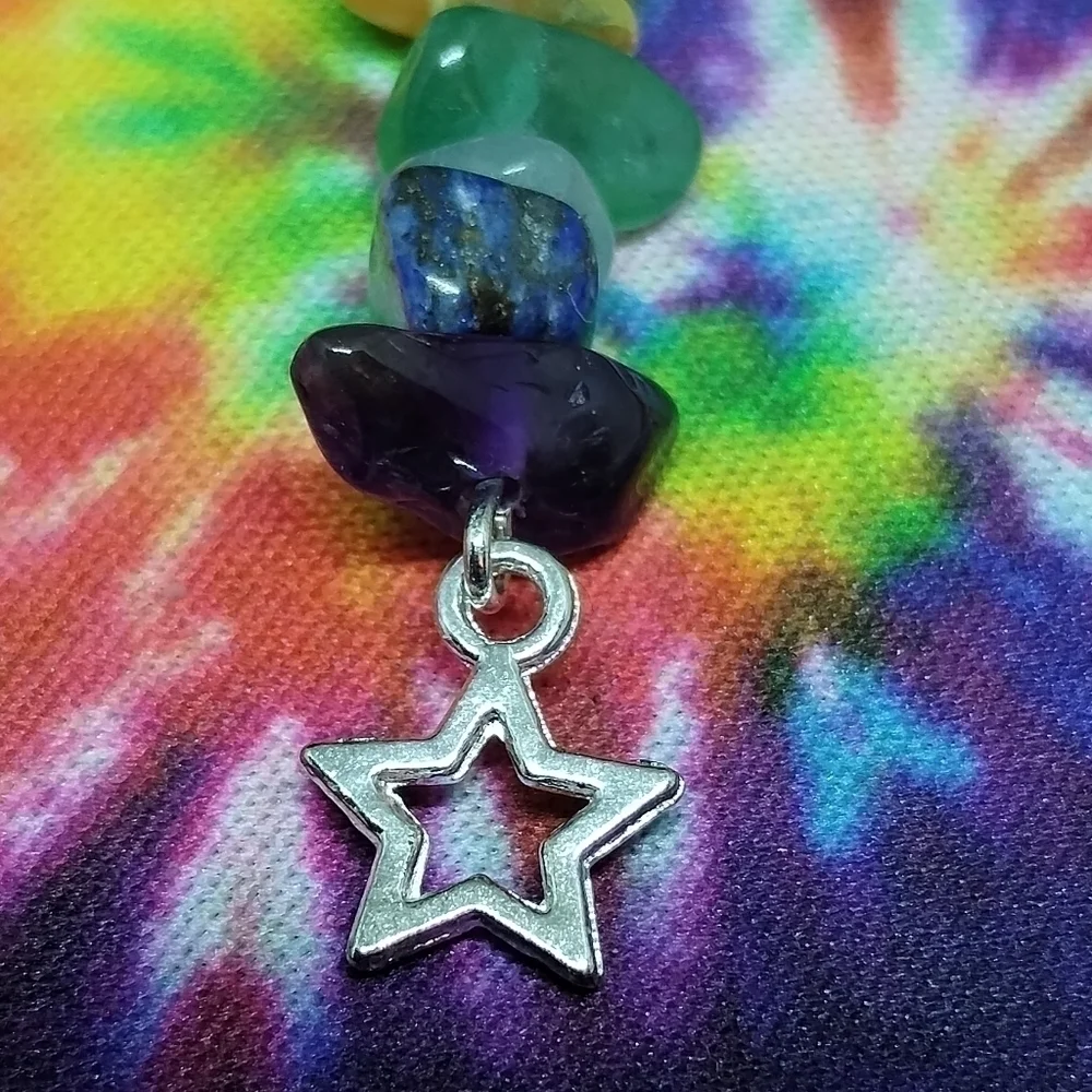 SMALL Handmade Chakra Star Phone Charm